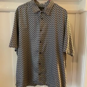 Ted Baker Grey/Navy Print Short Sleeve Shirt